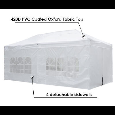 10x20 Pop Up Canopy Patio Outdoor Wedding Shelter Shade Tent Sidewall 420D - Trend Times Toy Stores