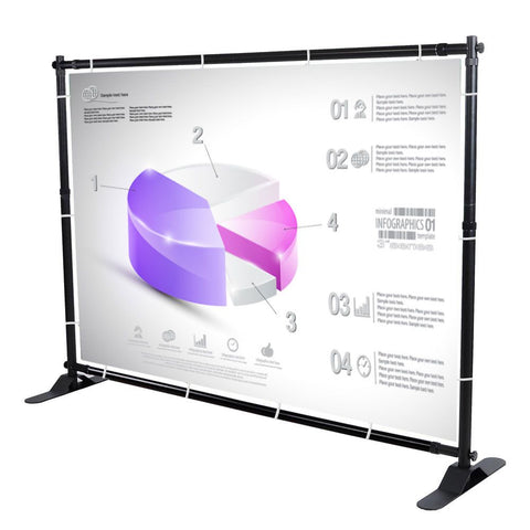 10x8 ft Telescopic Adjustable Banner Stand Backdrop Display