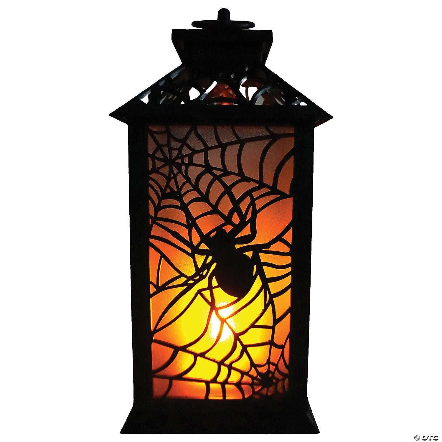 11.5" Flaming LED Plastic Lantern with Spider Halloween Decoration - Trend Times Toy Stores
