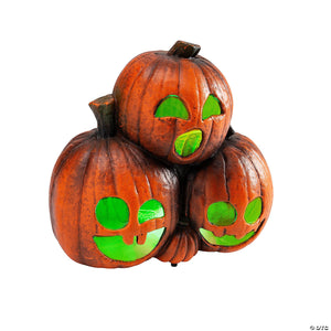 11 1/2" x 10 3/4" Light-Up Jack-O’-Lantern Trio Halloween Decoration - Trend Times Toy Stores