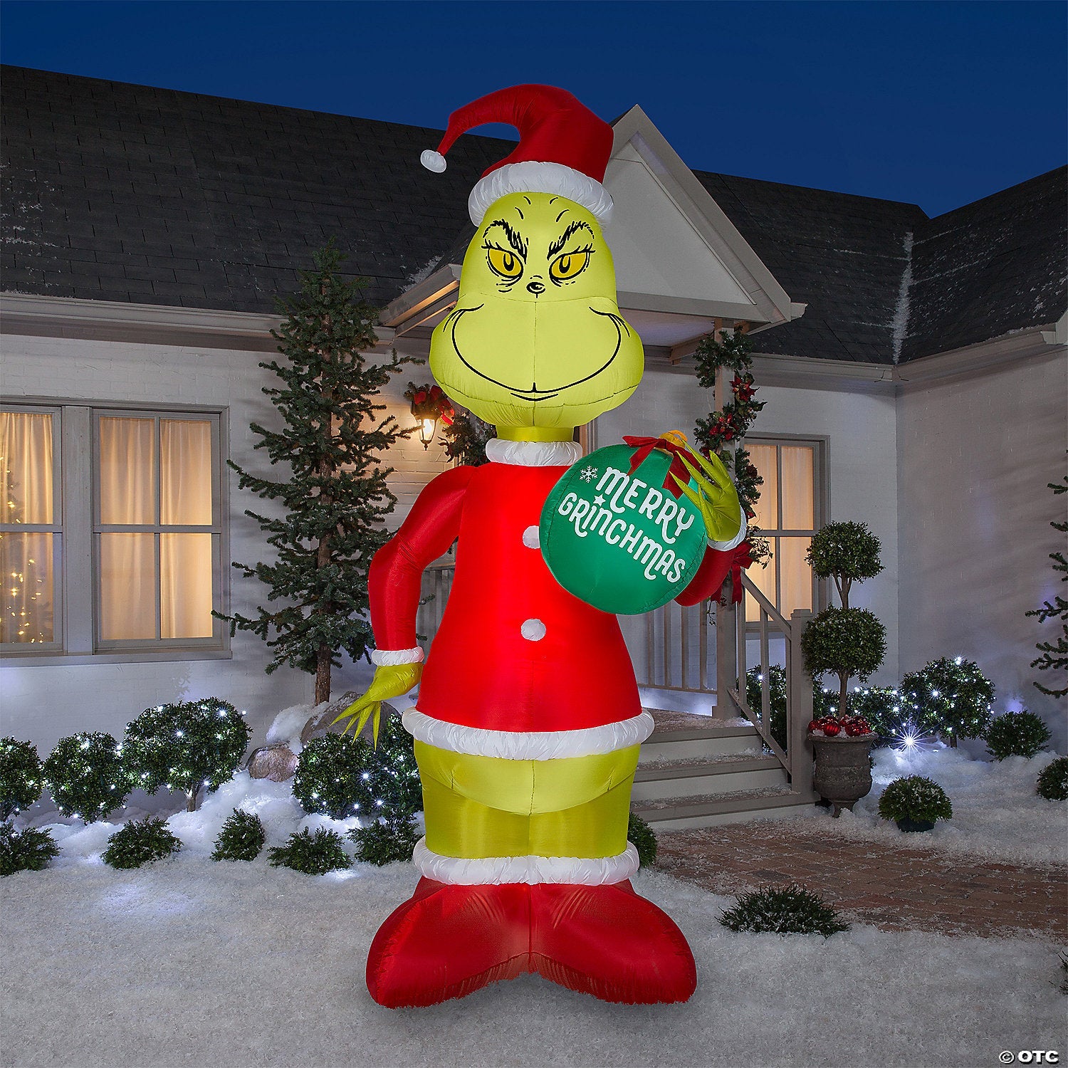 11 Ft. Blow-Up Inflatable Santa Grinch with Ornament & Built-In LED Lights Outdoor Yard Decoration - Trend Times Toy Stores