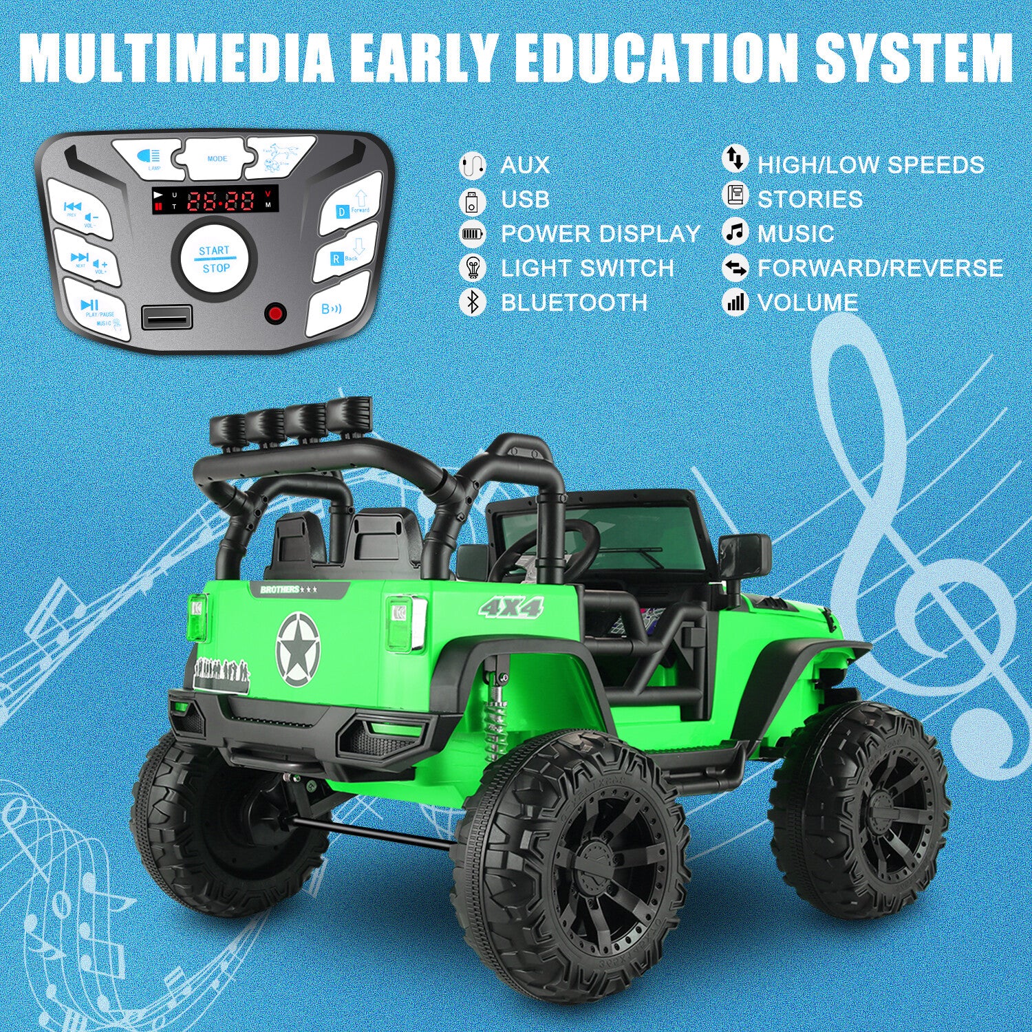 12V/24V Large Electric Ride-On Truck and Motorcycle for Kids Toy Gift Trend Times 23