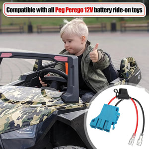 12 AWG 40A Battery Wire Harness Connector Compatible with 12V Peg Perego Cars Trend Times 3