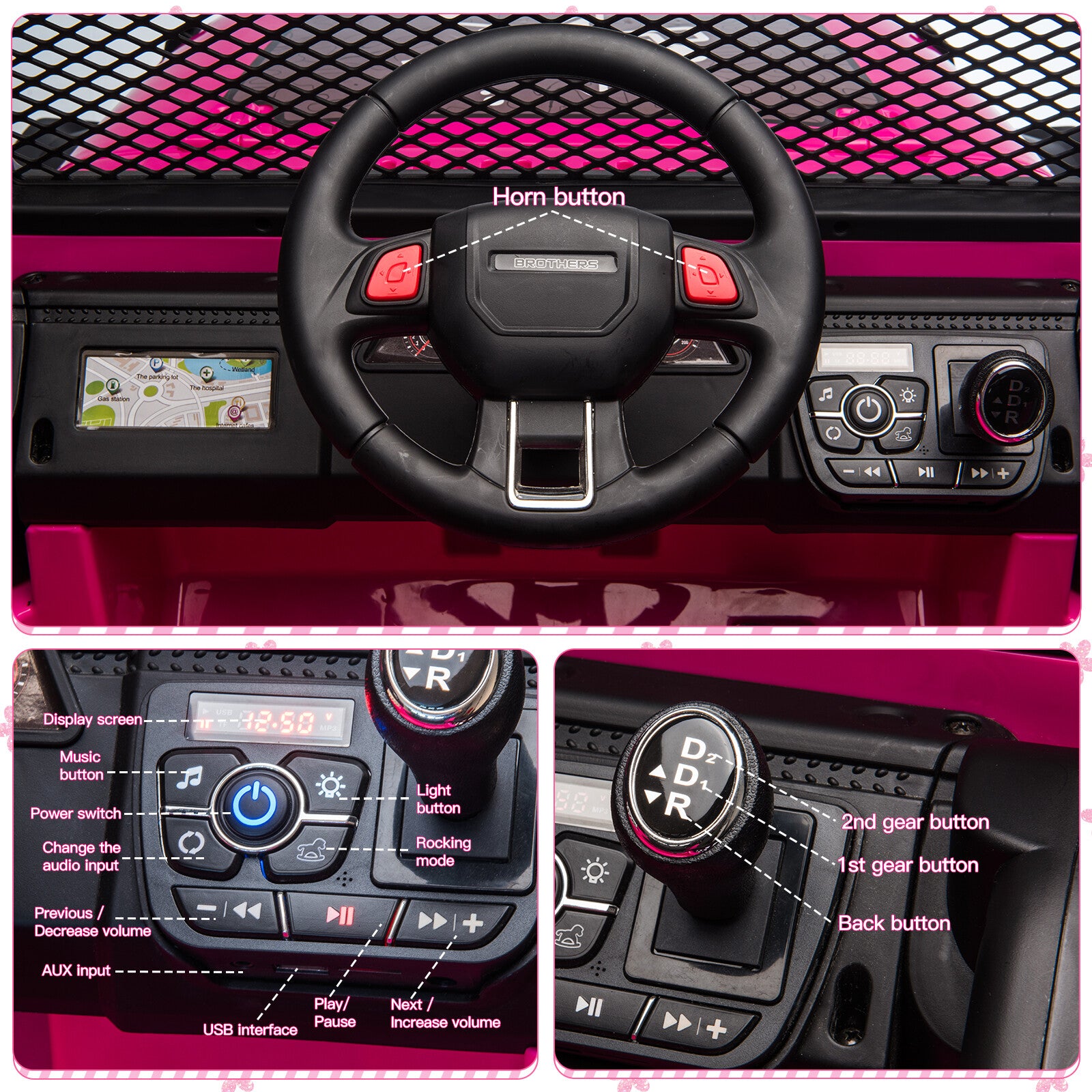 Electric 2-Seater Kids Ride-On Jeep with Remote Control and MP3 Player Trend Times 7