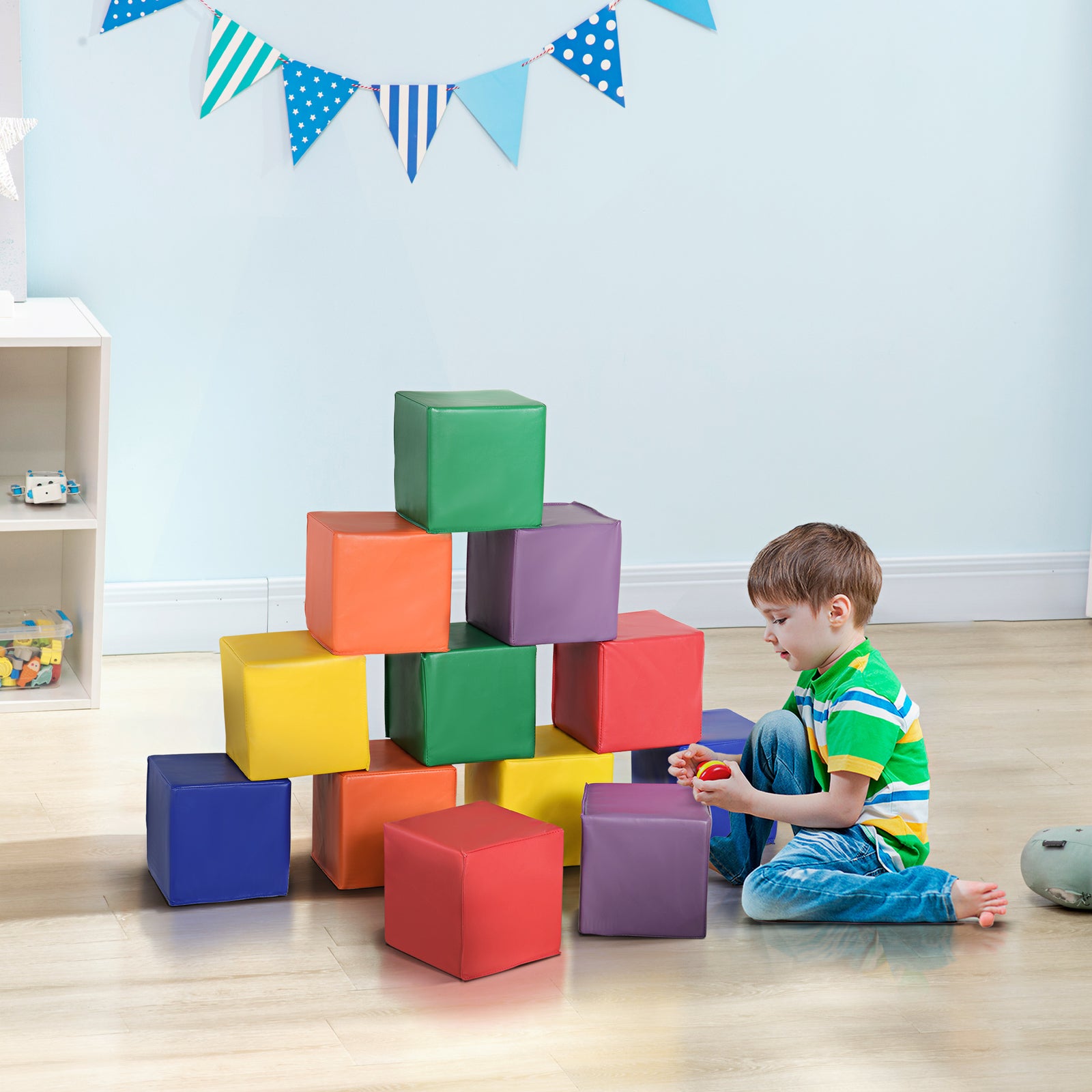 12-Piece Soft Foam Building and Stacking Play Blocks Set Trend Times 1