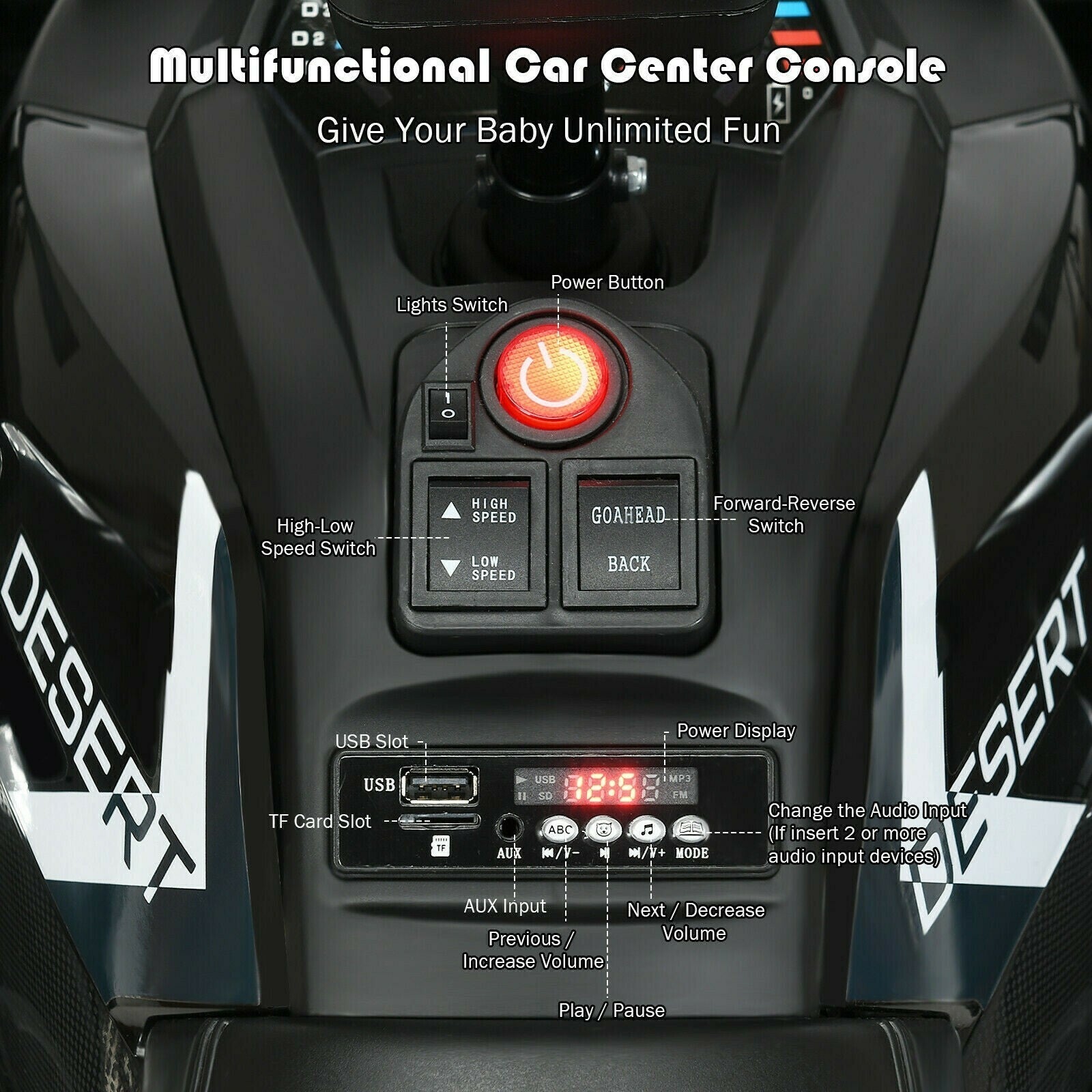 V Kids Electric 4-Wheeler ATV Quad with MP3 Player and LED Lights Trend Times 11