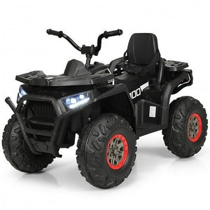12V Kids Electric 4-Wheeler ATV Quad with MP3 and LED Lights in Black Trend Times 4