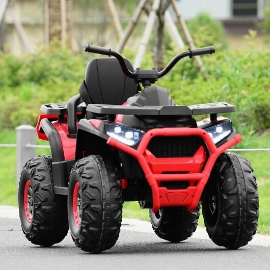 Kids Electric Red 4-Wheeler ATV Quad with MP3 Player and LED Lights Trend Times 2