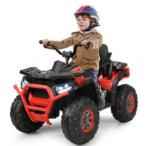 12V Kids Electric 4-Wheeler ATV Quad with MP3 Player and LED Lights, Red Trend Times 3