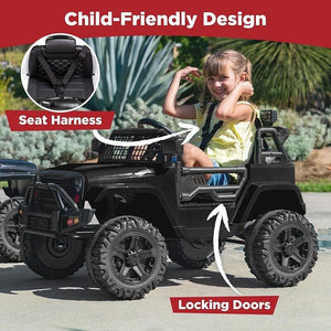 12V Kids Ride-On Truck with Remote Control, Spring Suspension, LED Lights, and AUX Port Trend Times 5