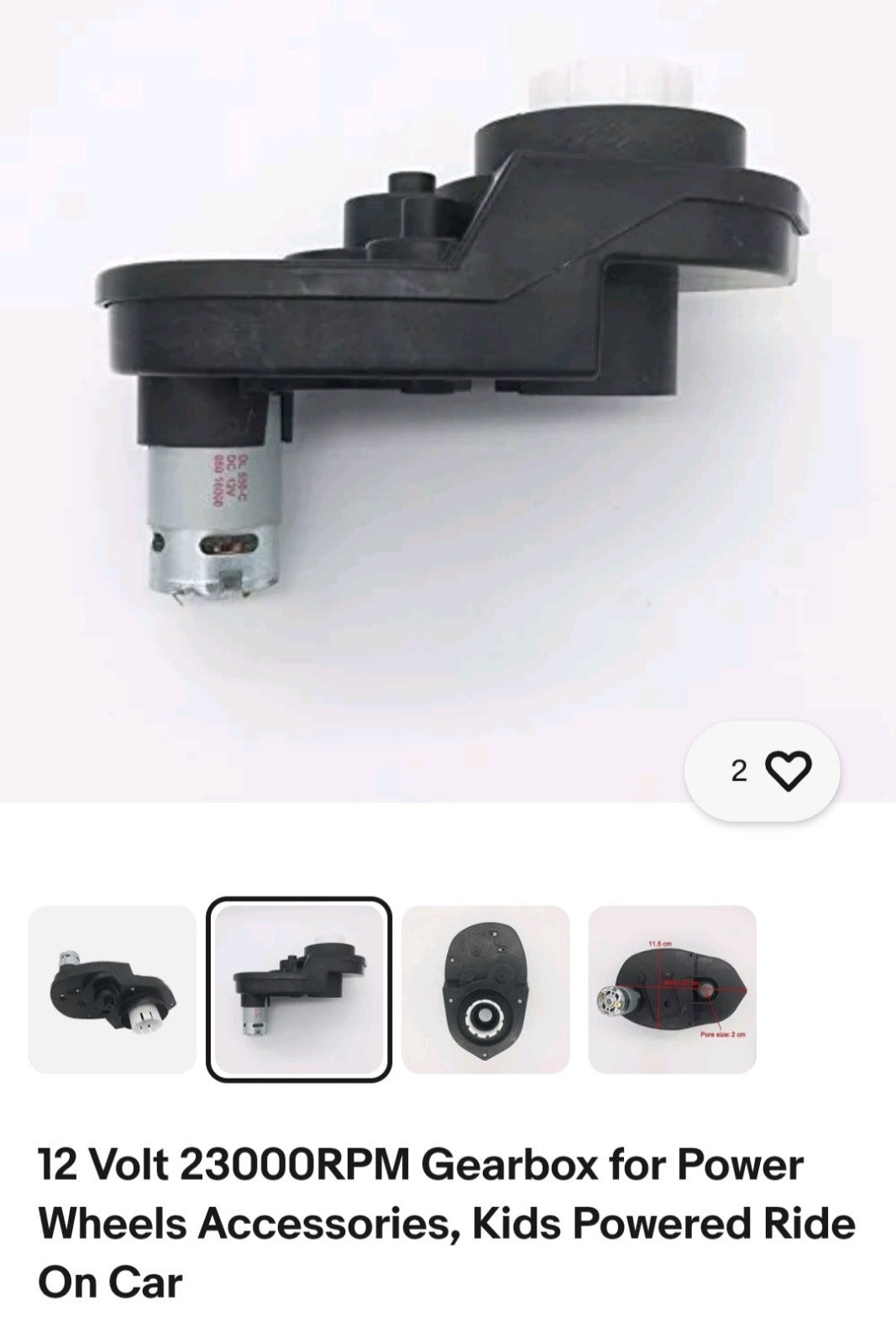 12 Volt 23000 RPM Gearbox Power Wheels Accessories for Kids Powered Ride-On Cars Trend Times 0