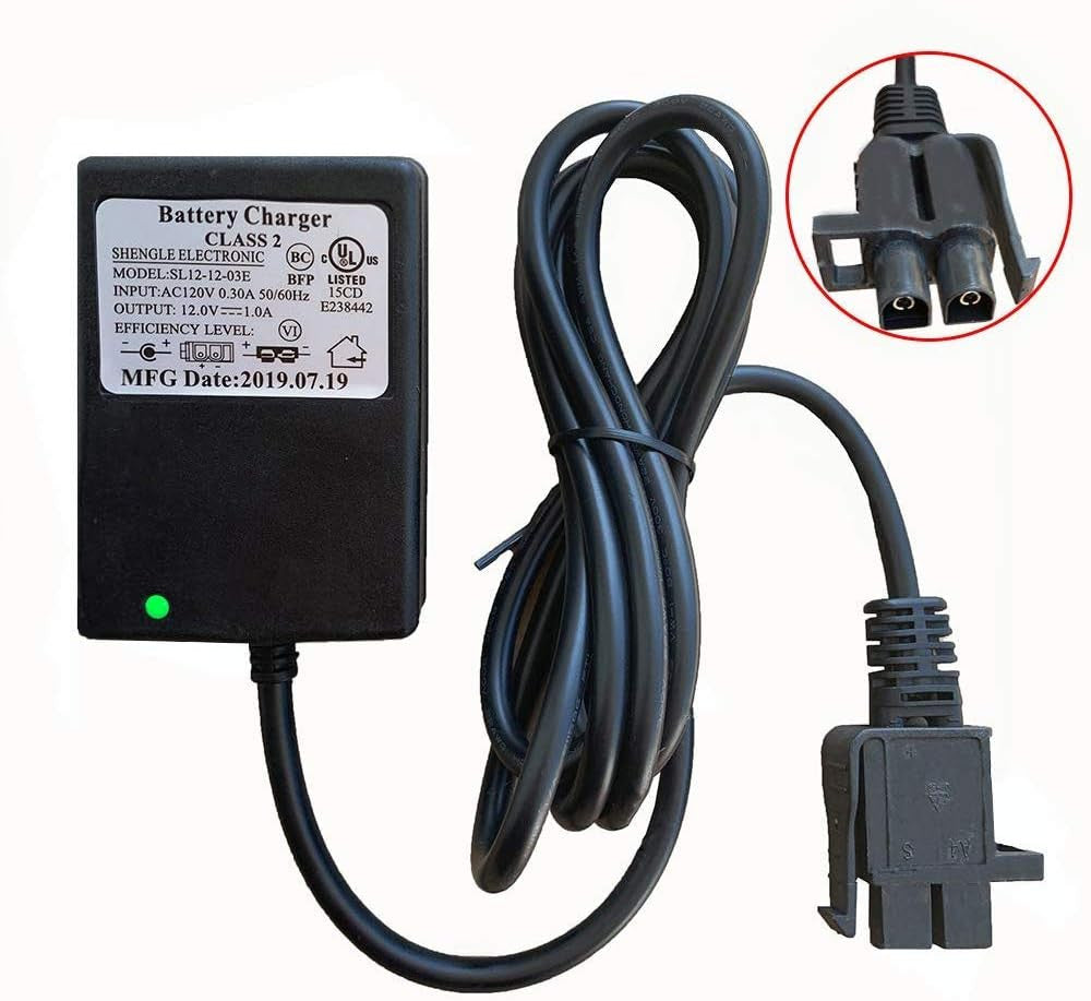 12 Volt B-Type Plug Charger and 12V Adapter for Kids Ride-On Battery Trend Times 7