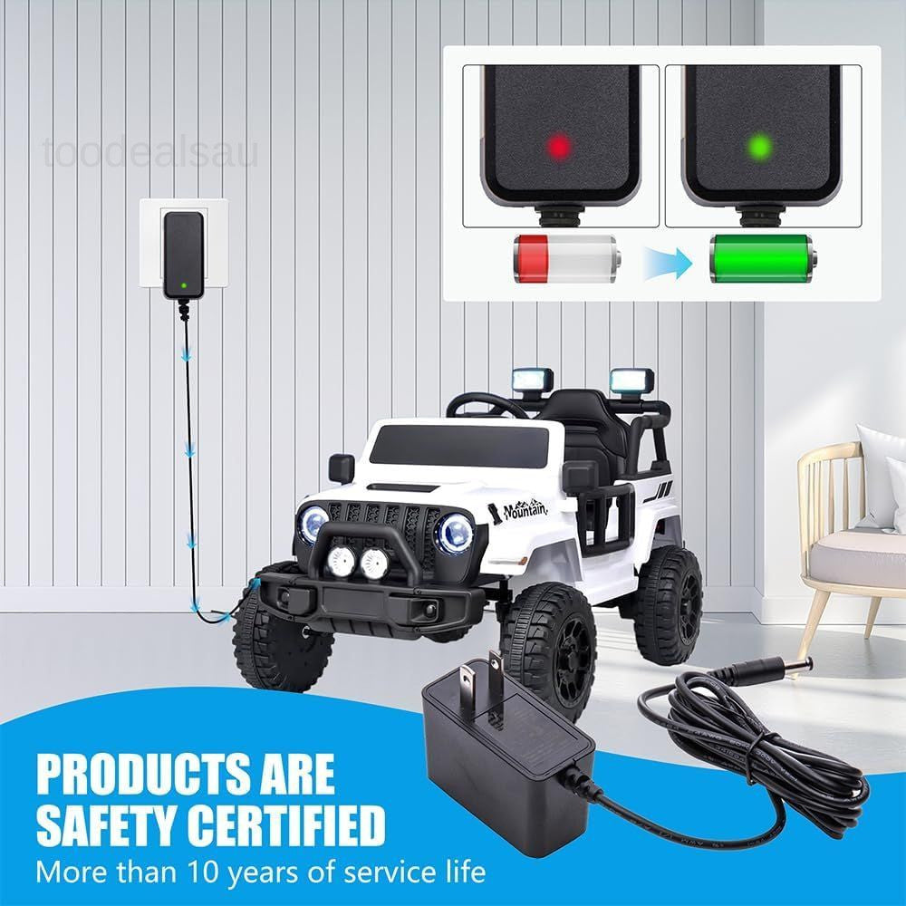 12 Volt Battery Charger for 12V Kids Ride-On Car – Black Trend Times 3