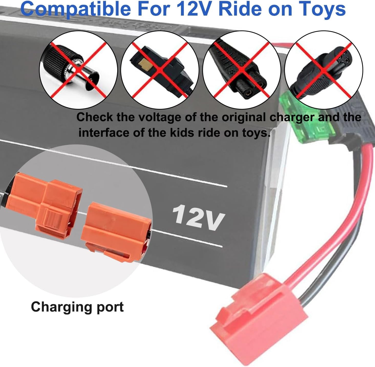 12 Volt Battery Charger for Kids Ride-On Toys and Cars Trend Times 1