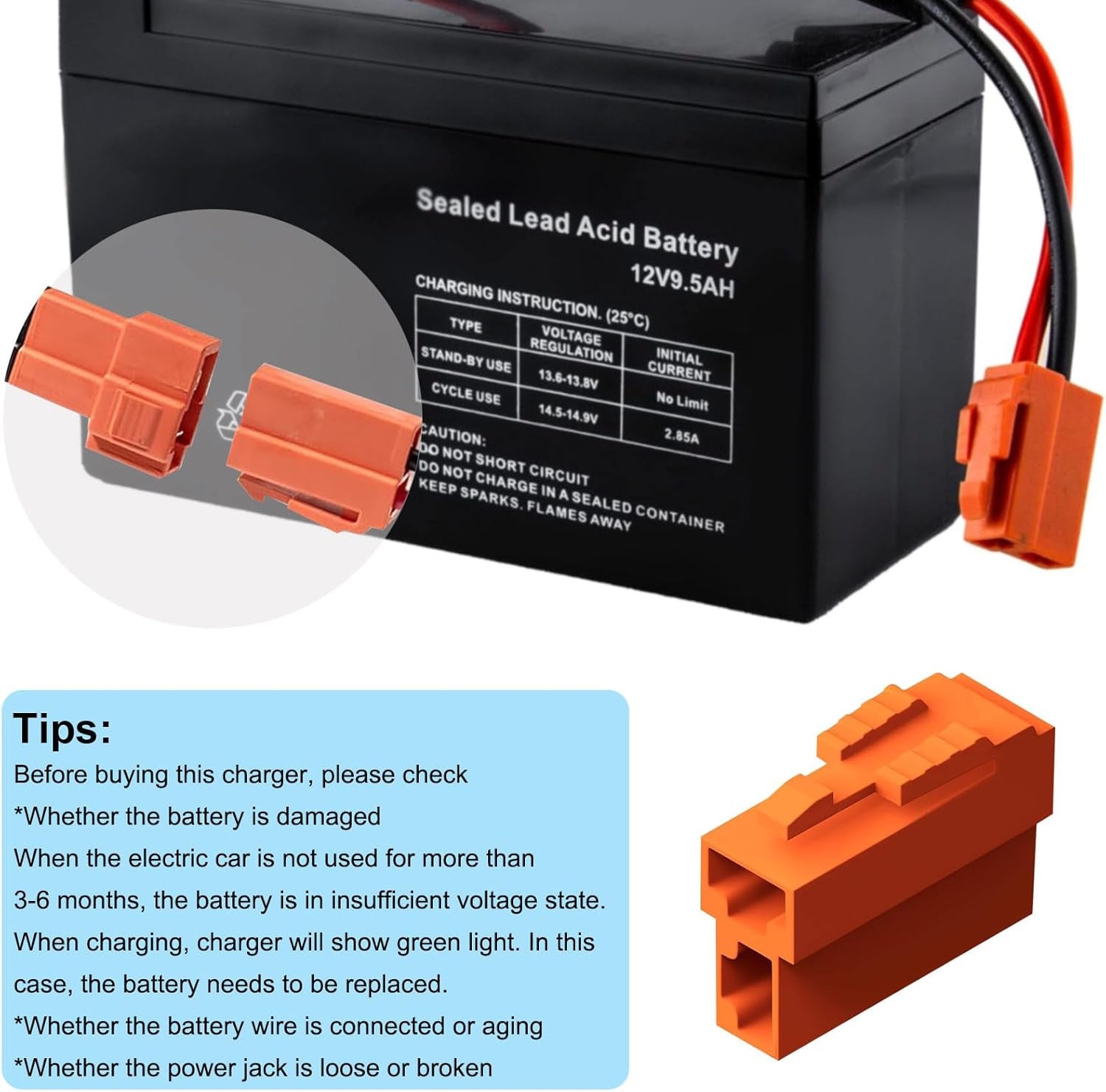 12 Volt Battery Charger for Kids Ride-On Toys and Cars Trend Times 5