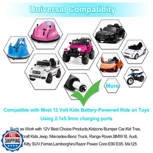 12 Volt Battery Charger for Kids Ride-On Toys and Cars Trend Times 4