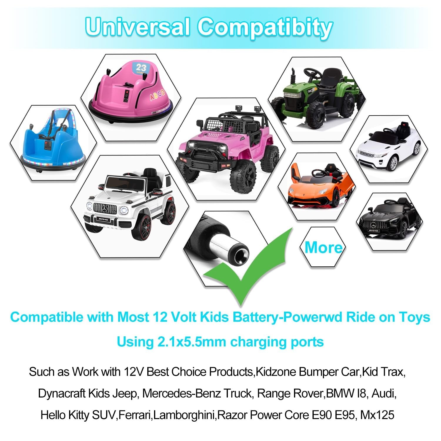 12 Volt Battery Charger for Kids Ride-On Toys and Cars Trend Times 4