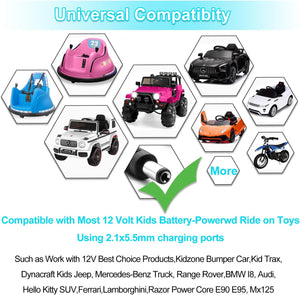 12 Volt Battery Charger for 12V Kids Ride-On Toy Cars Trend Times 4