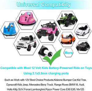 12 Volt Battery Charger for Kids 12V Ride-On Toy Cars Trend Times 3
