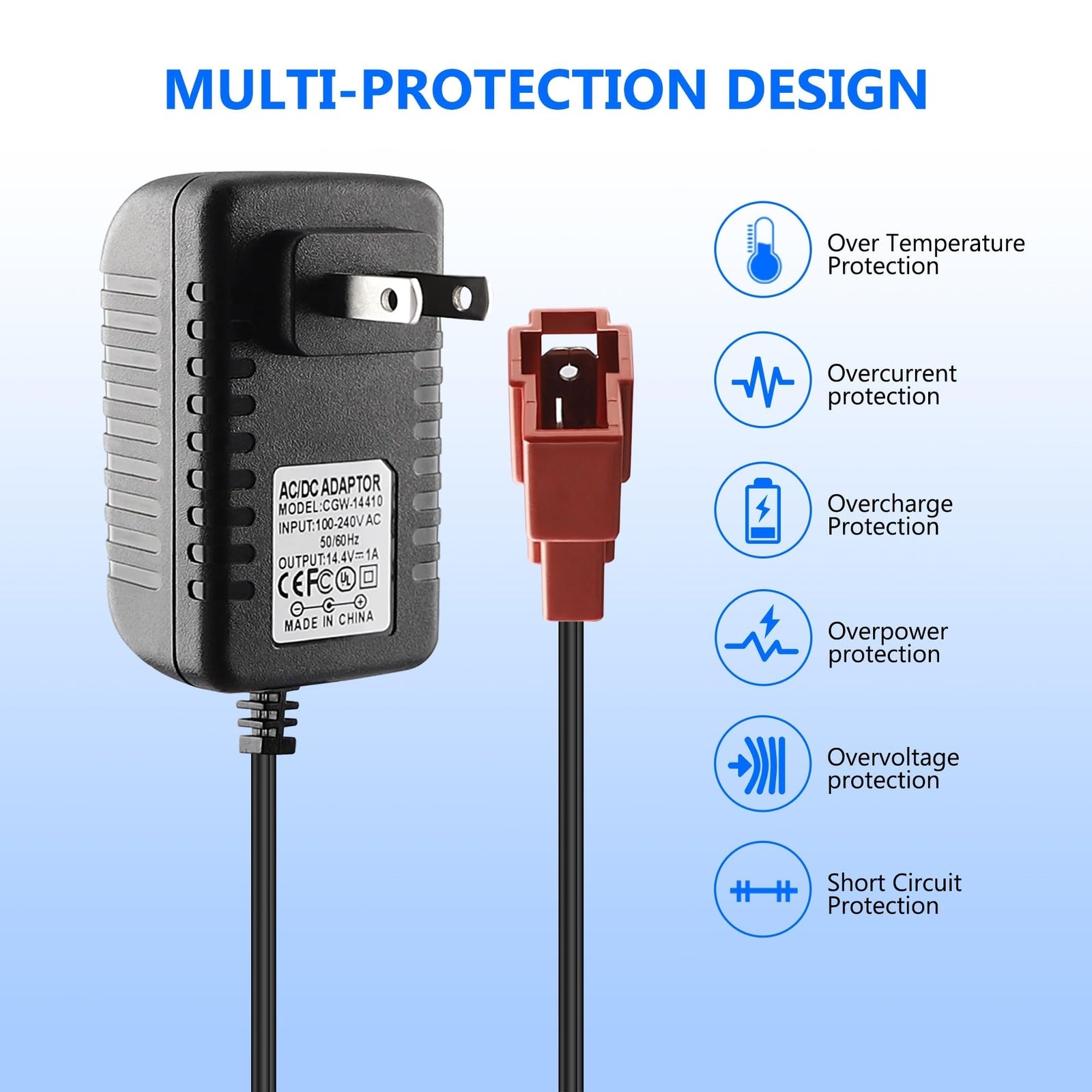 14.4V 1000mA Battery Charger for Ride-On Toys with 12V Battery Compatibility Trend Times 2