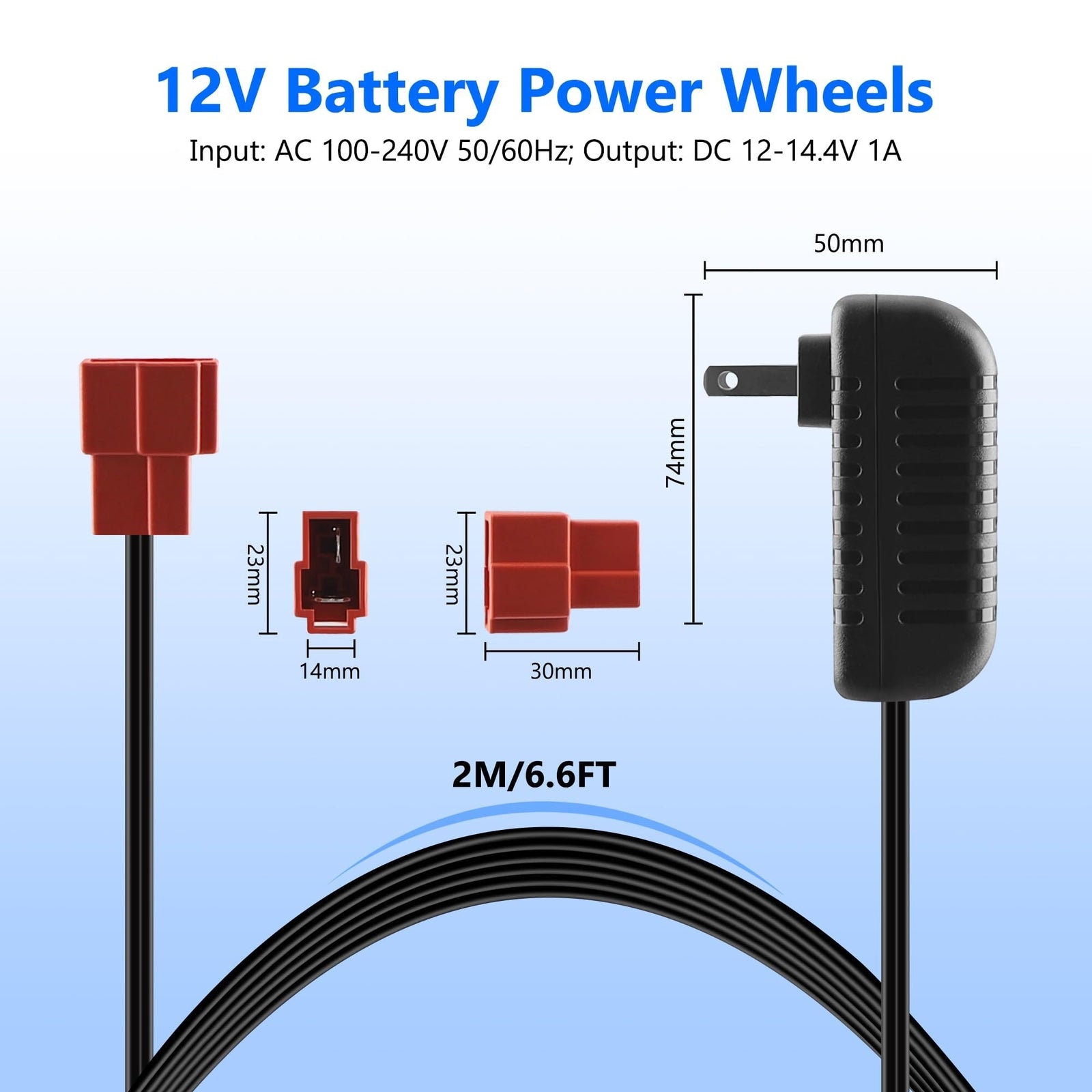 14.4V 1000mA Battery Charger for Ride-On Toys with 12V Battery Compatibility Trend Times 6