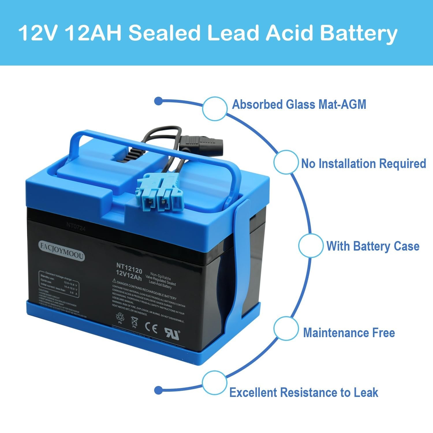 12 Volt Rechargeable Battery Compatible with Peg Perego John Deere Gator Polaris Gaucho Rock'in Case Trend Times 2