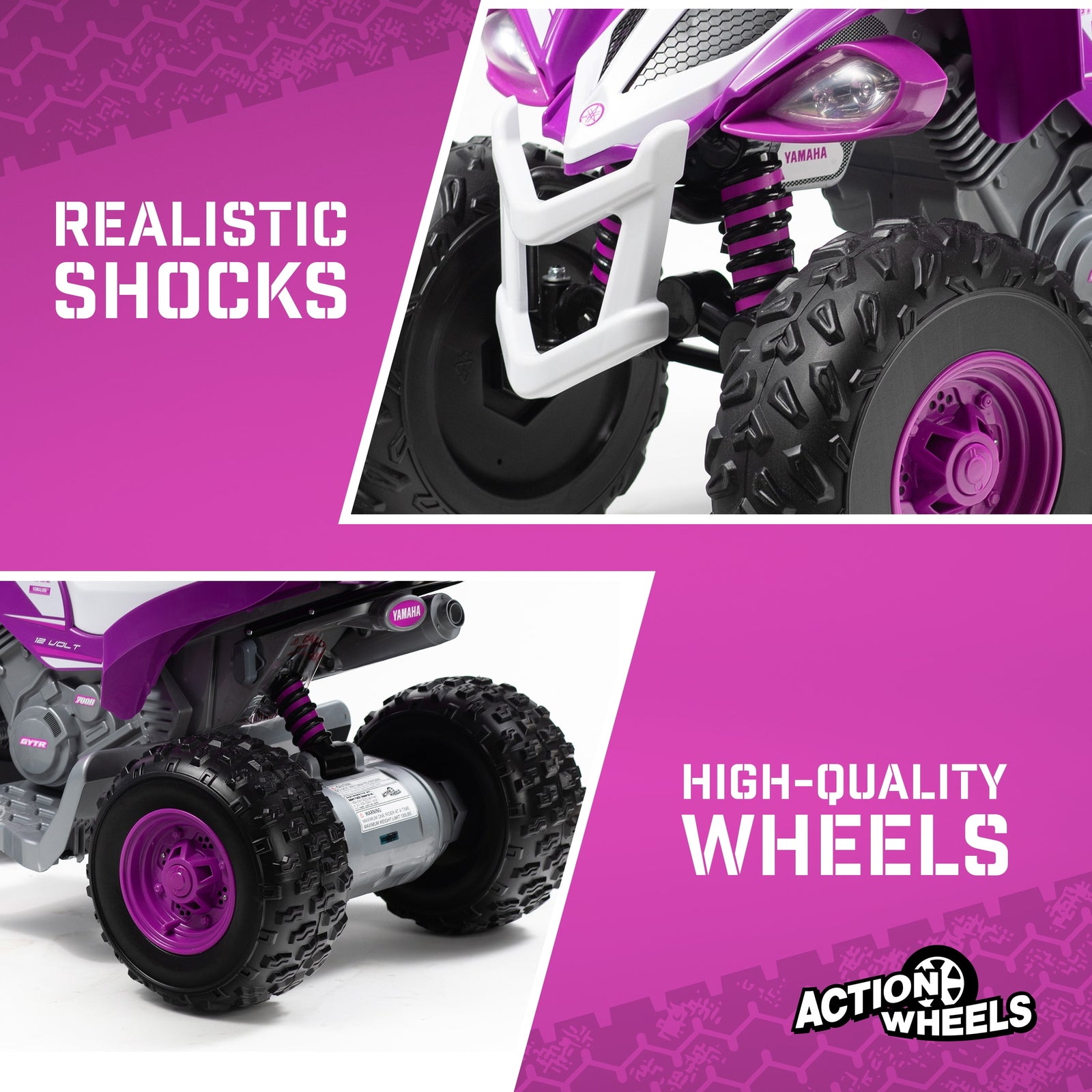 12-Volt Battery-Powered Purple Ride-On ATV with Music for Girls Ages 3-5 Years Trend Times 2