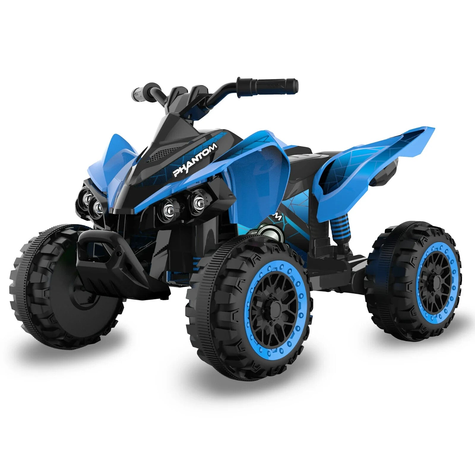 Volt Blue Phantom Battery-Powered ATV with Action Wheels for Boys and Girls Trend Times 0