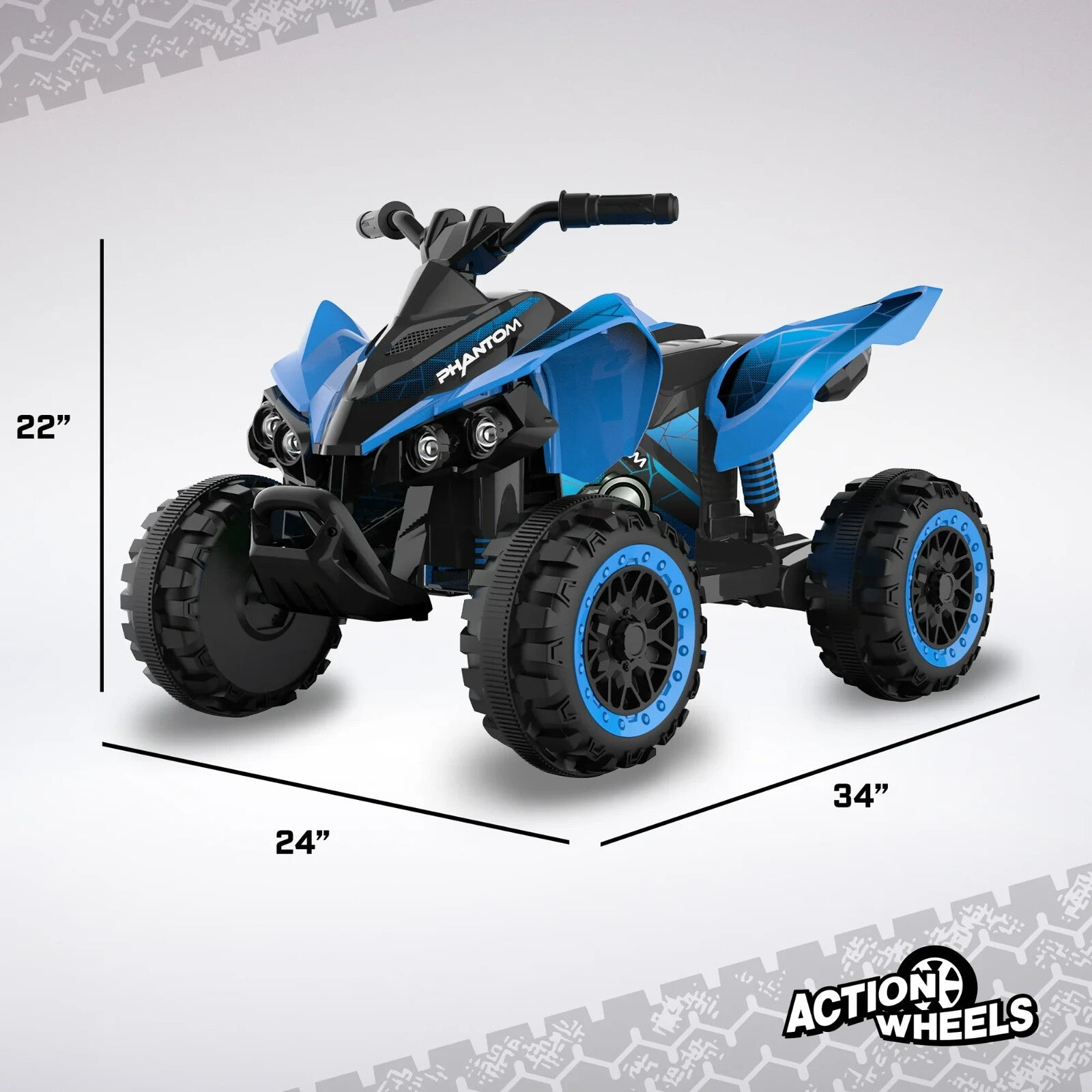 Volt Blue Phantom Battery-Powered ATV with Action Wheels for Boys and Girls Trend Times 5