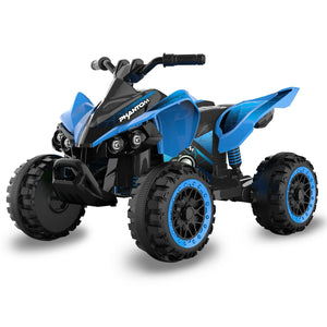 12 Volt Blue Phantom ATV Ride-On with Action Wheels, Battery Powered for Boys and Girls Trend Times 2
