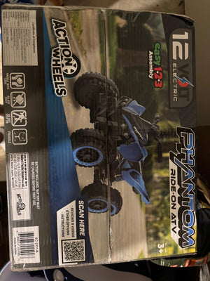 Volt Blue Phantom Battery-Powered Ride-On ATV with Action Wheels for Boys Trend Times 1