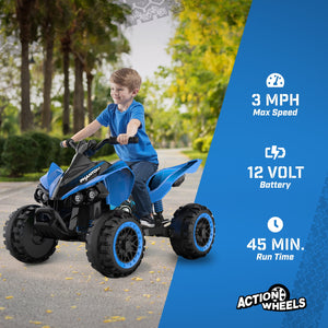 Volt Blue Phantom Battery-Powered ATV Ride-On for Boys and Girls Trend Times 3