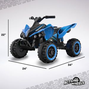 Volt Blue Phantom Battery-Powered ATV Ride-On for Boys and Girls Trend Times 6