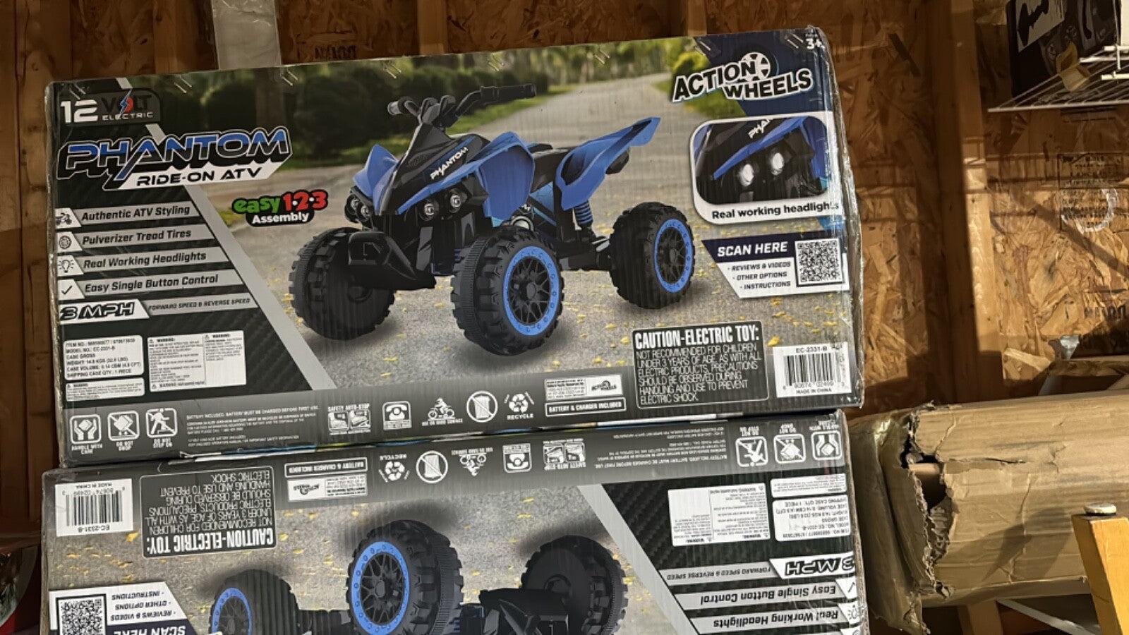 Volt Blue Phantom Battery-Powered Ride-On ATV for Boys and Girls Trend Times 1