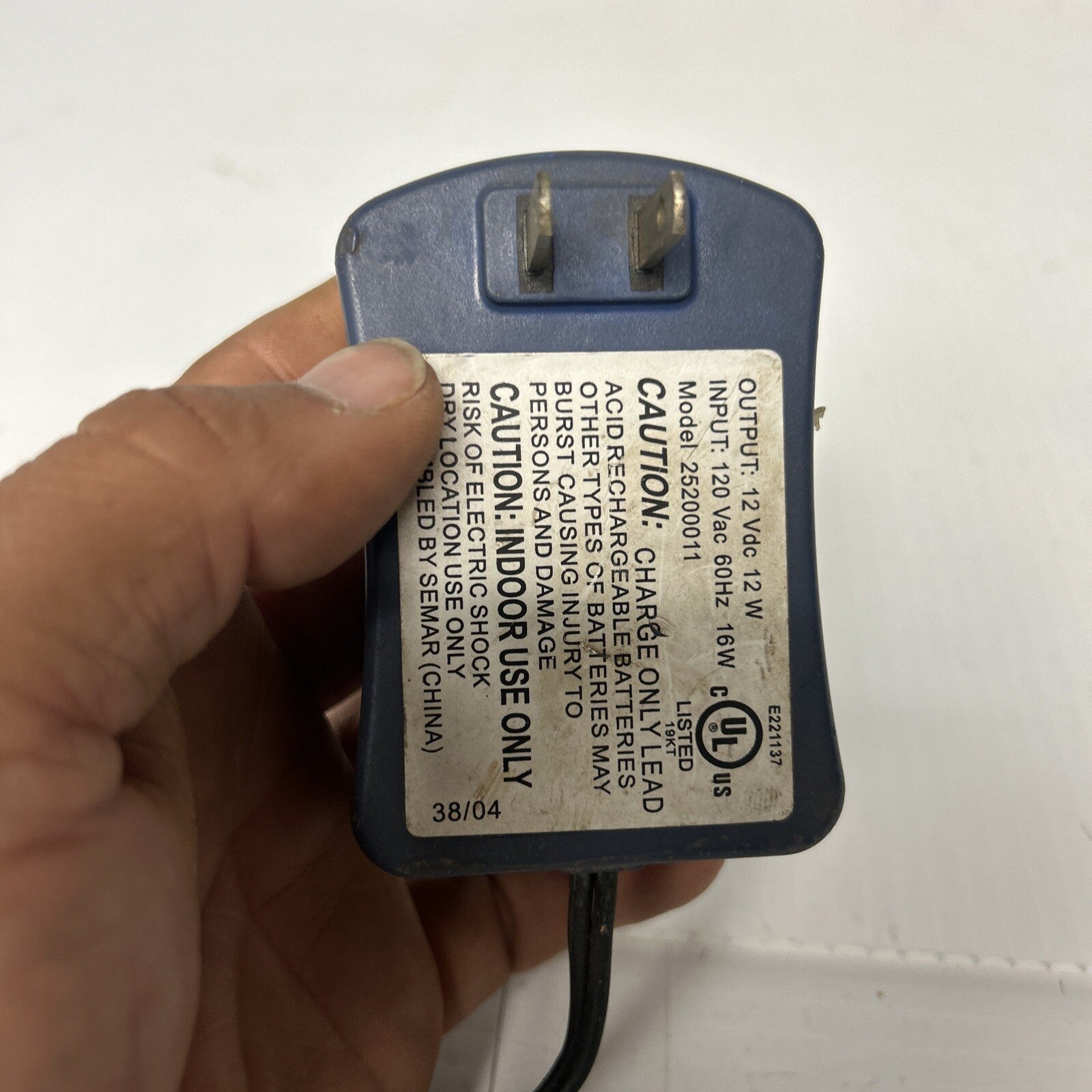12V 2-Prong Charger for Peg Perego Ride-On Batteries Trend Times 0