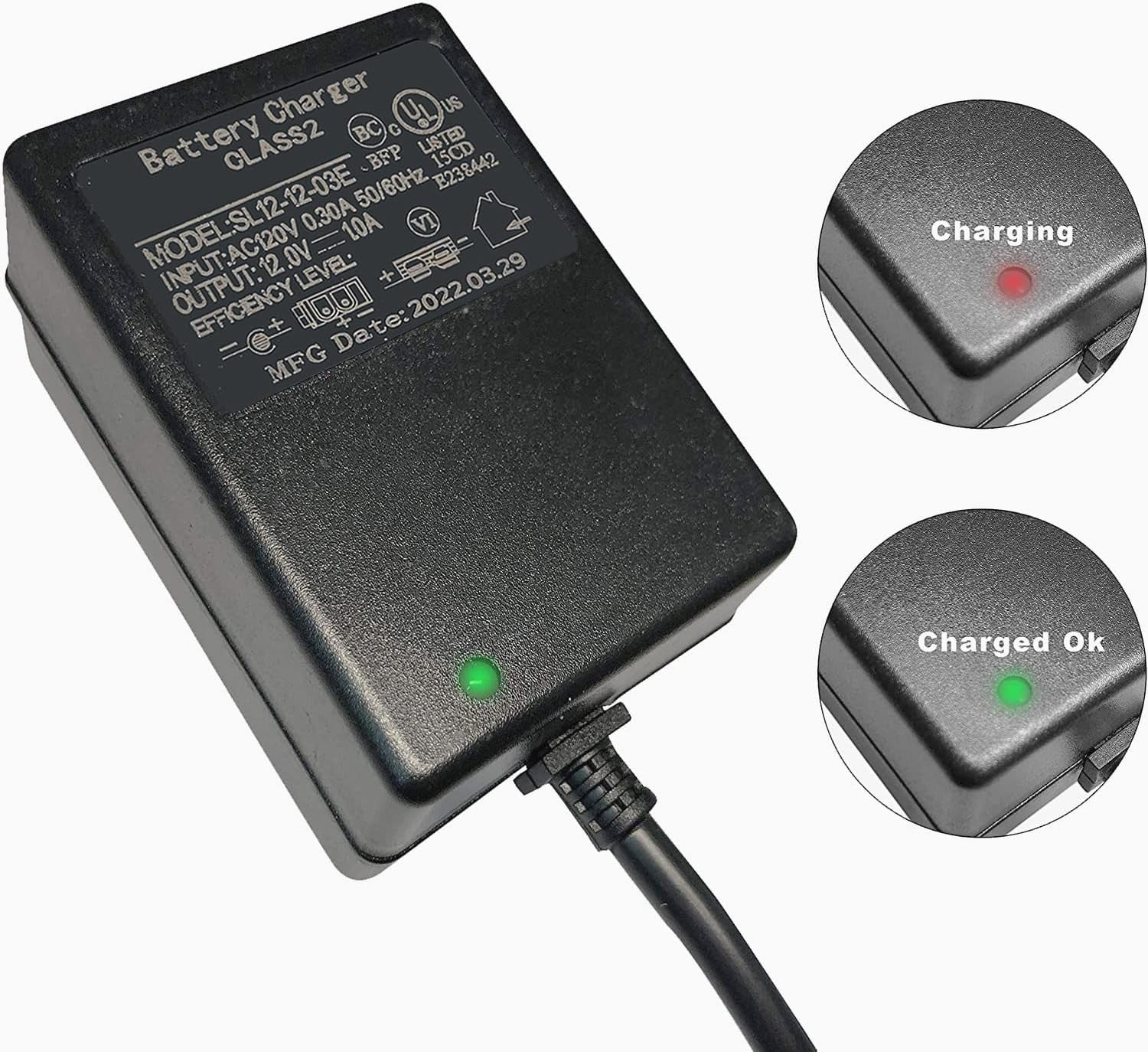 12 Volt Battery Charger for Kids Ride-On Cars and Yamaha Raptor 7 Toys Trend Times 3