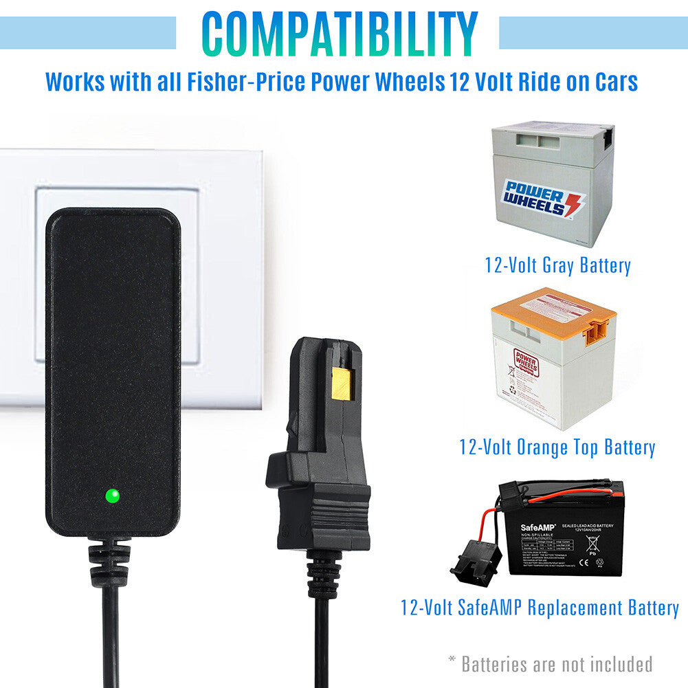 12-Volt Charger for Power Wheels Gray Battery with Orange Top 00801-1778 Trend Times 3