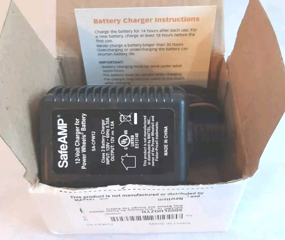 12-Volt Charger for Power Wheels Gray Battery with Orange Top Trend Times 0
