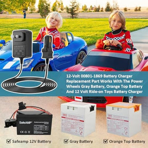 12-Volt Replacement Charger for Power Wheels Gray Battery with Orange Top Trend Times 5