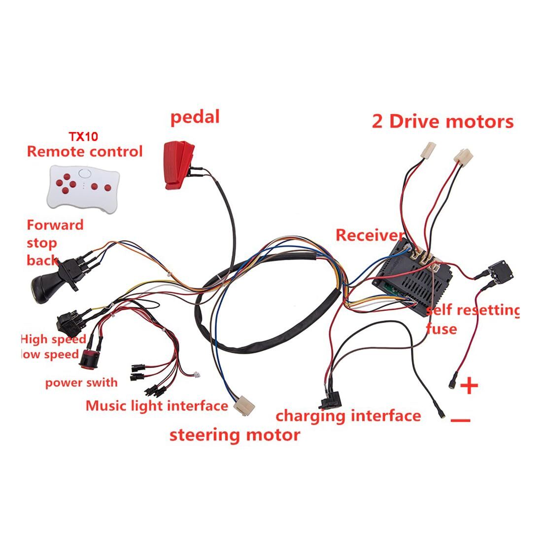 12 Volt Children's Electric Car DIY Wiring and Switch Modification Kit with 2.4G Bluetooth Trend Times 1
