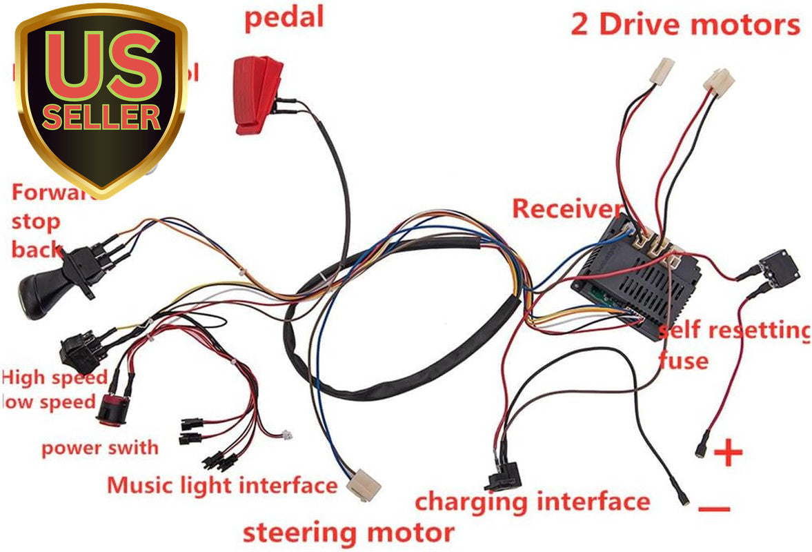12 Volt Children's Electric Car DIY Wiring and Switch Kit with 2.4G Bluetooth Control Trend Times 1