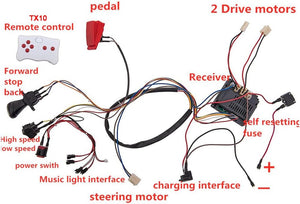 12 Volt Children's Electric Car DIY Modification Kit with Wires, Switch, and 2.4G Bluetooth Control Trend Times 1