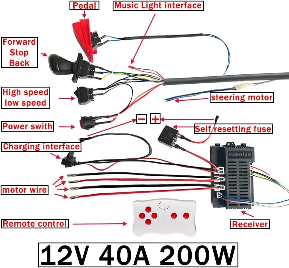 12 Volt High-Power DIY Electric Wheel with Modified Wires for Children Trend Times 6
