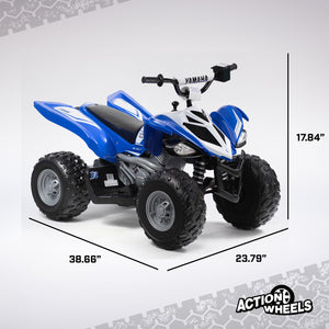 12 Volt Raptor Battery-Powered Blue ATV Ride-On with Music Trend Times 3