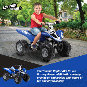 12 Volt Raptor Battery-Powered Blue ATV Ride-On with Music Trend Times 7