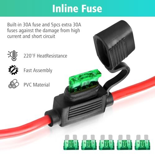 12-Volt SLA Battery Wiring Harness with 12AWG 1A Connector for Peg Perego Trend Times 2