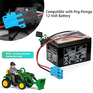 12-Volt SLA Battery Wiring Harness with 12AWG 1A Connector for Peg Perego Trend Times 3