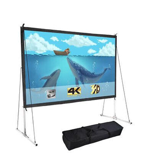 120" 16:9 Projector Screen w/ Stand Fast Folding Indoor Outdoor Backyard Movie - Trend Times Toy Stores