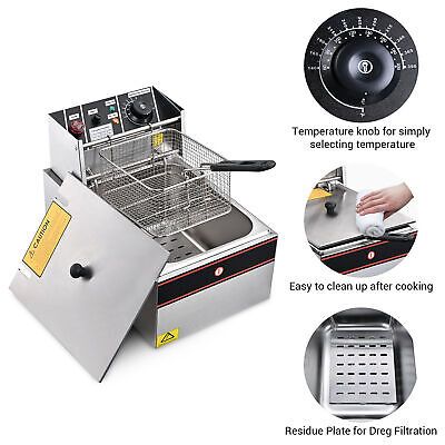 12L Electric Deep Fryer Commercial Countertop Basket French Fry Family - Trend Times Toy Stores