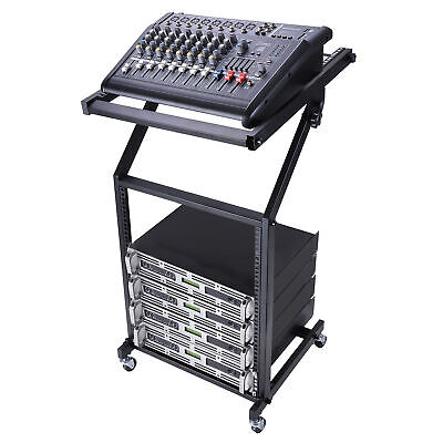 12U 19" Rack Mount Mixer Stand Studio Cart Stage Amp Adjustable Music Party Show - Trend Times Toy Stores